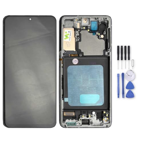 Wigento Für Samsung Galaxy S21 5G Display Full TFT LCD mit Rahmen Einheit Touch Ersatzteil Reparatur Schwarz (ohne Fingerprint) von Wigento