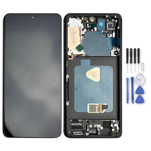 Wigento Für Samsung Galaxy S21 Plus Display mit Rahmen Full LCD Einheit Touch Ersatzteil Reparatur Schwarz von Wigento