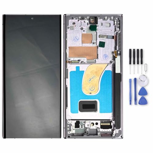 Wigento Für Samsung Galaxy S23 Ultra 5G Display Full OLED LCD mit Rahmen Einheit Touch Ersatzteil Reparatur Lila von Wigento