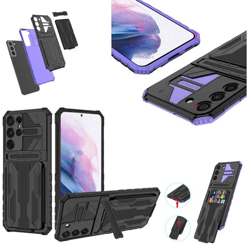Wigento Für Samsung Galaxy S23 Ultra Shockproof Armor Hülle mit Kartenfach TPU Schutz Tasche Hülle Cover Schwarz Wigento Für Samsung Galaxy S23 Ultra Shockproof Armor Hülle mit Kartenfach TPU Schutz Tasche Hülle Cover Schwarz von Wigento
