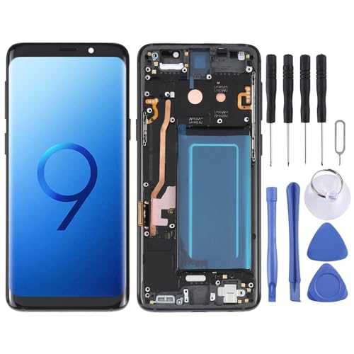 Wigento Für Samsung Galaxy S9 SM-G960 Display Full OLED LCD mit Rahmen Einheit Touch Ersatzteil Reparatur Schwarz von Wigento