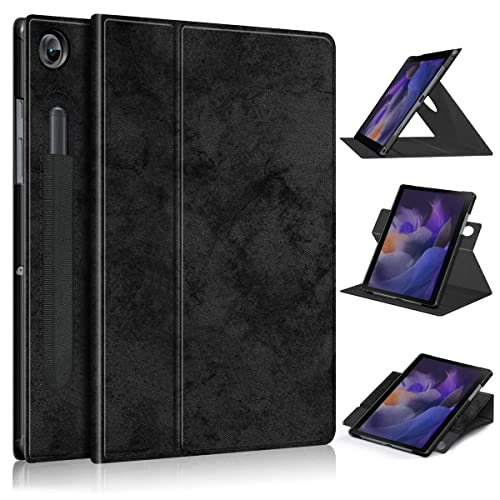 Wigento Für Samsung Galaxy Tab A8 2021 10.5 Zoll SM-X200 360 Grad Rotation + Stift Halterung Tablet Tasche Hülle Case Cover Etui Schutz Schwarz Neu von Wigento