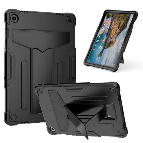 Wigento Für Samsung Galaxy Tab A9 Plus Silikon Hybrid Tablet Tasche Robot Design mit T - Halterung Schwarz von Wigento