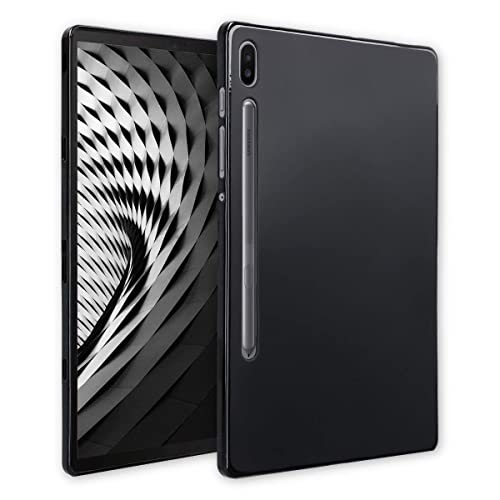 Wigento Für Samsung Galaxy Tab S7 Plus T970N / T976B / Tab S7 FE Schwarz Tablet Tasche Hülle Case TPU Silikon dünn von Wigento
