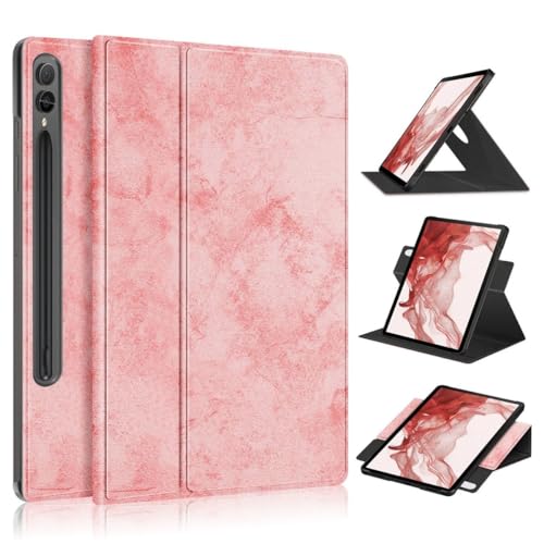 Wigento Für Samsung Galaxy Tab S9 / S9 FE Pink 360 Grad Rotation Design Muster Kunstleder Hülle Cover Tablet Tasche Case Etuis Neu von Wigento