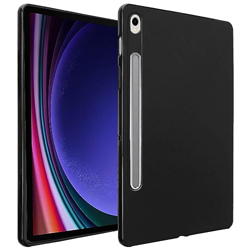 Wigento Für Samsung Galaxy Tab S9 / S9 FE Schwarz Tablet Tasche Hülle Case TPU Silikon dünn von Wigento