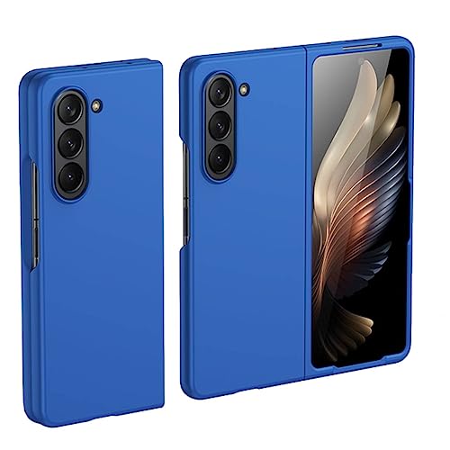 Wigento Für Samsung Galaxy Z Fold5 5G Faltbare Skin Feel Schutzhülle Dunkelblau Schutz Case Cover Etui Handy Tasche von Wigento