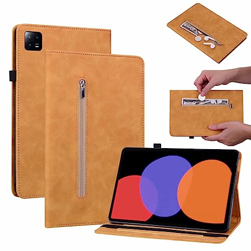 Wigento Für Xiaomi Pad 6 / Pad 6 Pro 11 Zoll Gelb Kunstleder Hülle Cover Tablet mit Reißverschluss Tasche Case Etuis Neu von Wigento