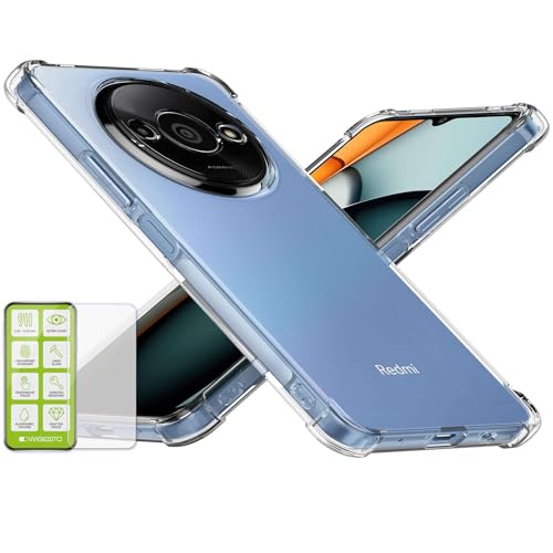 Wigento Für Xiaomi Redmi A3 Schock TPU Case Transparent 0,26 H9 Glas Handy Hülle Schutz Wigento Für Xiaomi Redmi A3 Schock TPU Case Transparent 0,26 H9 Glas Handy Hülle Schutz von Wigento