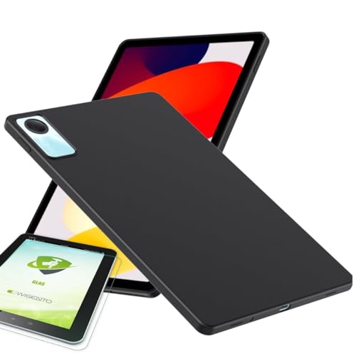Wigento Für Xiaomi Redmi Pad 2 / SE 11 Zoll Schwarz Hülle Tasche Etuis Case Cover + H9 0,3 mm 2.5D Hart Glas Neu von Wigento