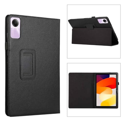Wigento Für Xiaomi Redmi Pad 2 / SE 11 Zoll Schwarz Kunstleder Hülle Cover Tablet Tasche Case Etuis Neu von Wigento