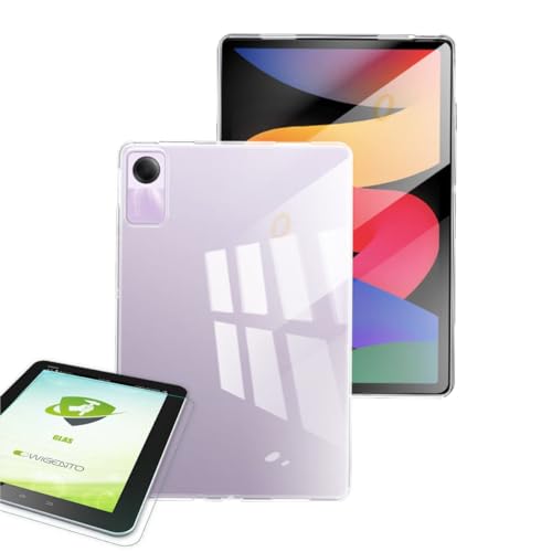 Wigento Für Xiaomi Redmi Pad 2 / SE 11 Zoll Transparent Hülle Tasche Etuis Case Cover + H9 0,3 mm 2.5D Hart Glas Neu von Wigento