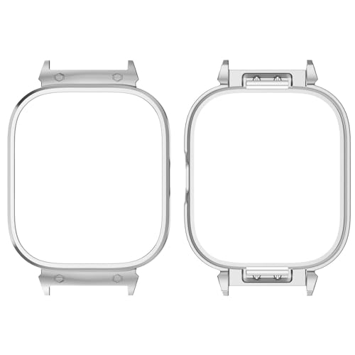 Wigento Für Xiaomi Redmi Watch 4 Metallrahmen Uhren Schutz Gehäuse Hülle Silber von Wigento