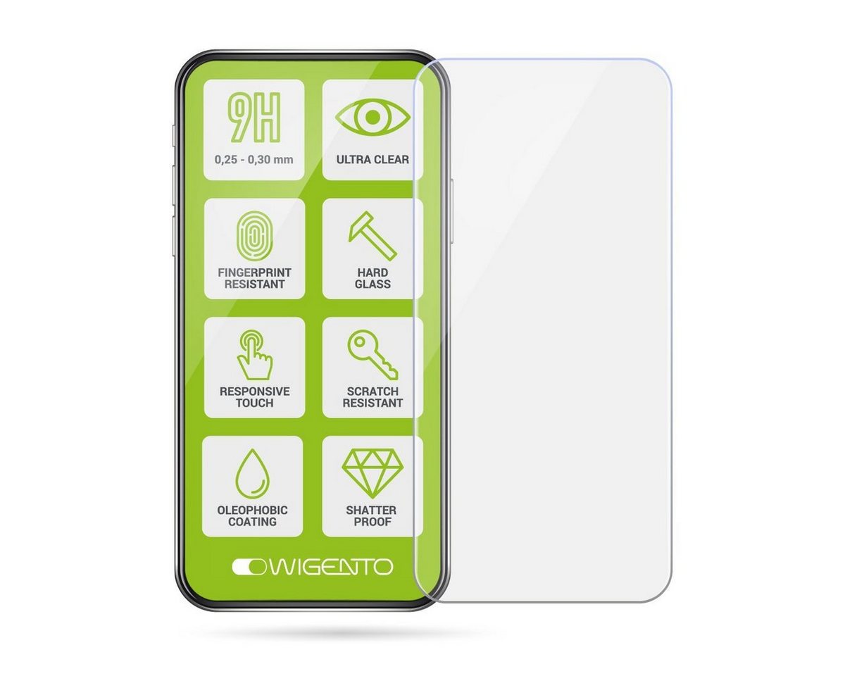 Wigento Handyhülle AUSWAHL Für HTC Desire 22 Pro Silikon Case TPU Transparent und oder 0,26 H9 Glas Handy Tasche Hülle Schutz Cover von Wigento