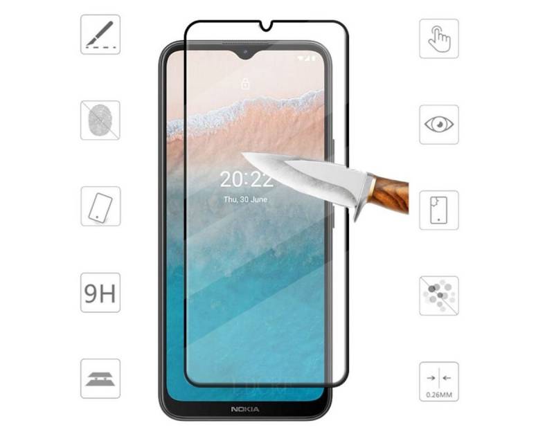 Wigento Handyhülle AUSWAHL Für Nokia C21 Plus Silikon Case TPU Transparent und oder 0,26 H9 Glas Handy Tasche Hülle Schutz Cover von Wigento