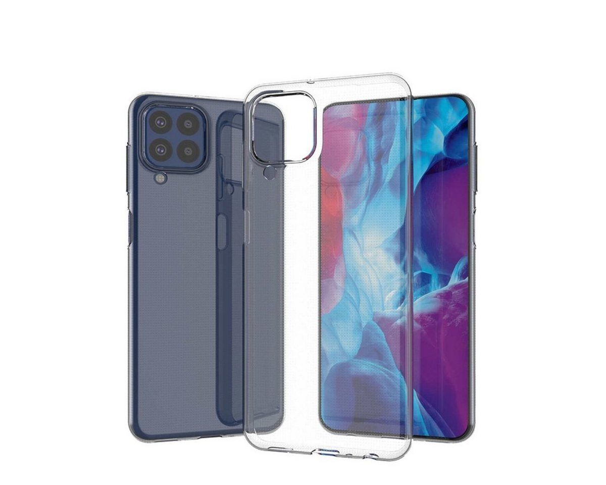 Wigento Handyhülle AUSWAHL Für Samsung Galaxy M33 5G Silikon Case TPU Transparent und oder 0,26 H9 Glas Handy Tasche Hülle Schutz Cover von Wigento