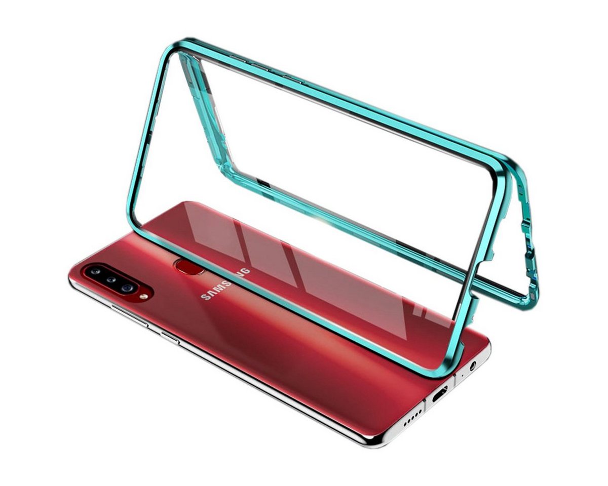 Wigento Handyhülle Beidseitiger 360 Grad Magnet / Glas Case Bumper für Samsung Galaxy A20S A207F Handy Tasche Case Hülle Cover New Style von Wigento