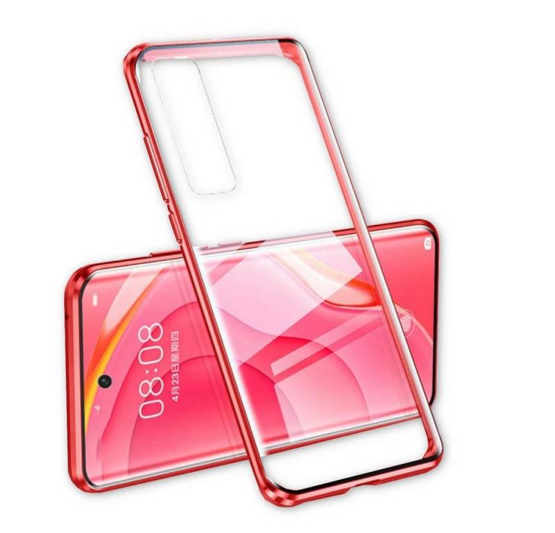 Wigento Handyhülle Beidseitiger 360 Grad Magnet / Glas Case Bumper für Samsung Galaxy S21 G991B Handy Tasche Case Hülle Cover New Style von Wigento