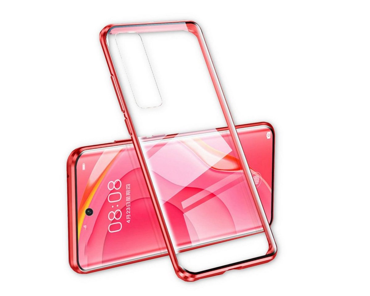 Wigento Handyhülle Beidseitiger 360 Grad Magnet / Glas Case Bumper für Samsung Galaxy S21 Plus G996B Handy Tasche Case Hülle Cover New Style von Wigento