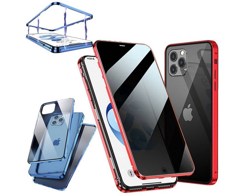 Wigento Handyhülle Beidseitiger 360 Grad Privacy Magnet / Glas Case Bumper für Apple iPhone 12 Mini 5.4 Zoll Handy Tasche Case Hülle Cover New Style von Wigento