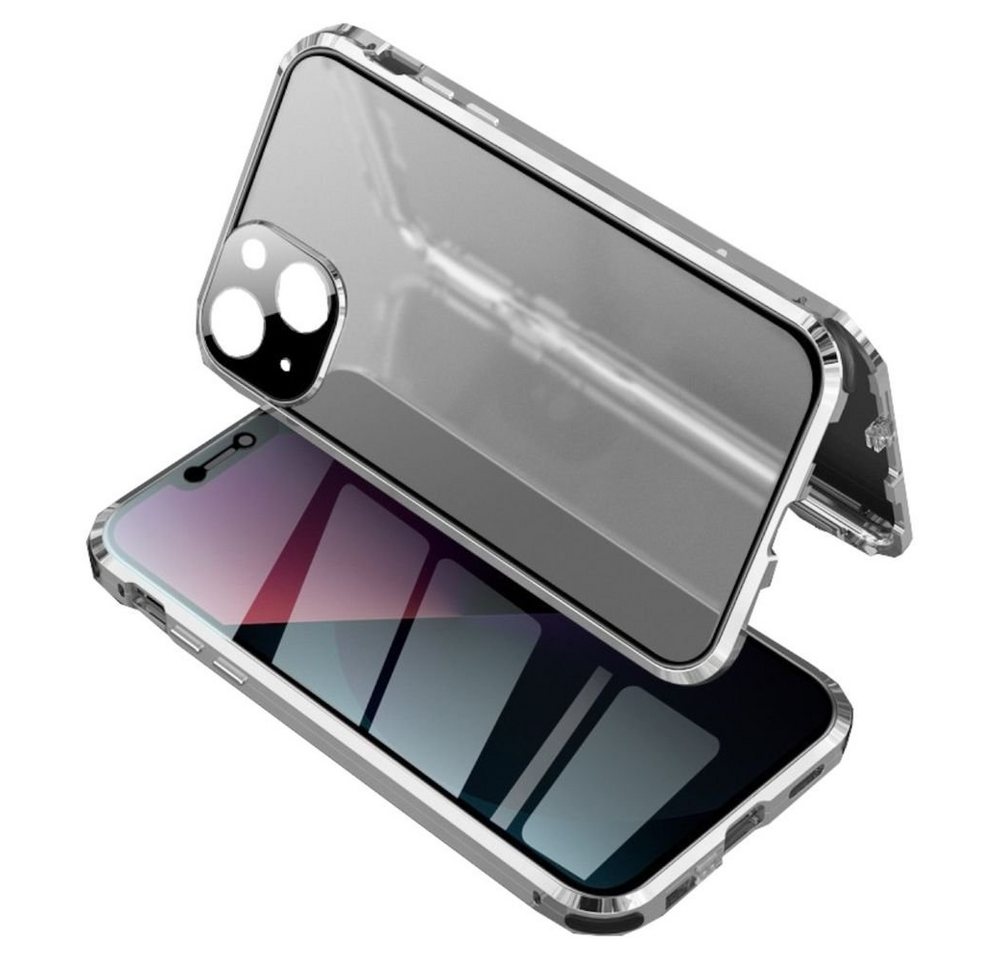 Wigento Handyhülle Beidseitiger 360 Grad Privacy Magnet / Glas Case Bumper für Apple iPhone 13 Handy Tasche Case Hülle Cover New Style von Wigento