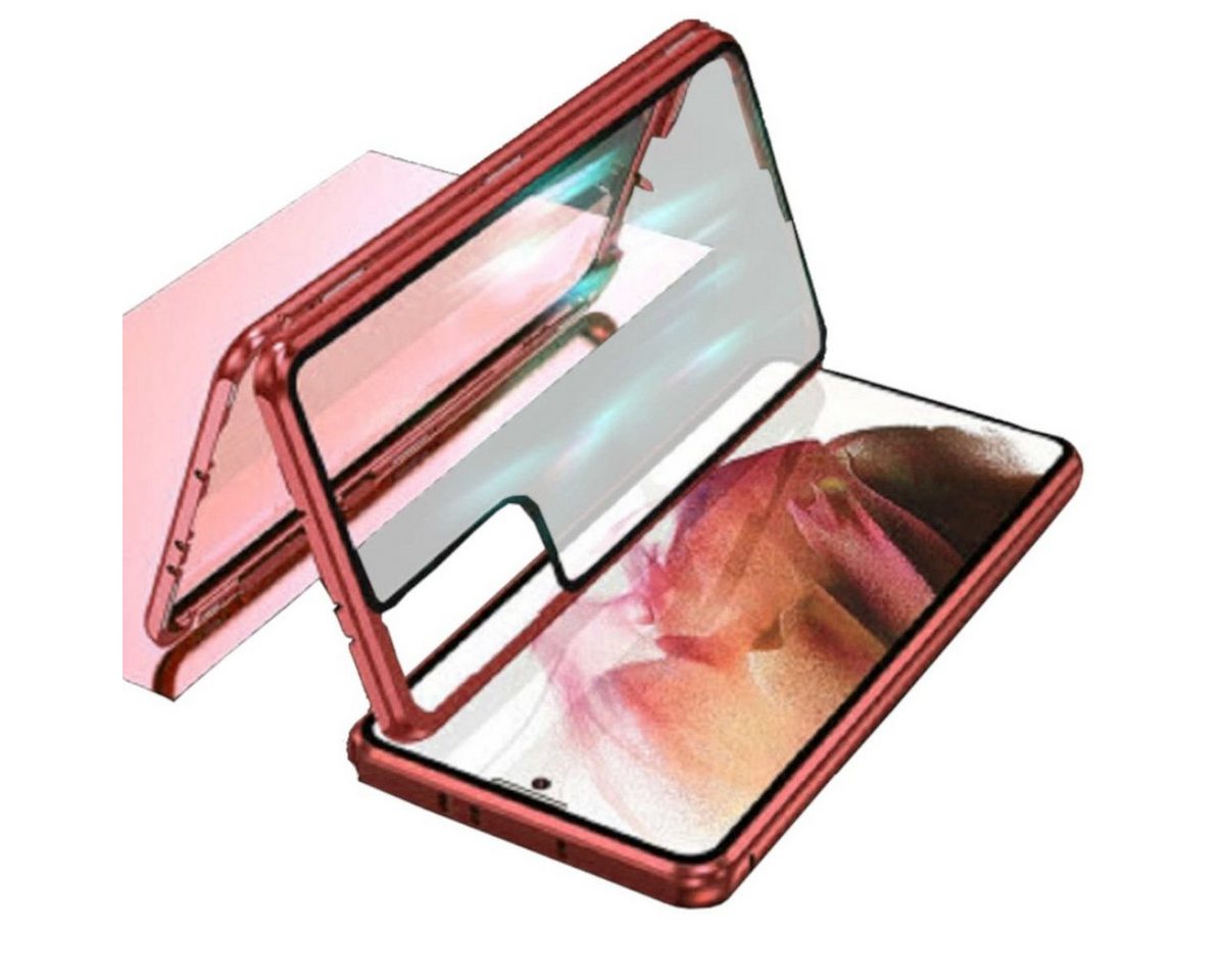 Wigento Handyhülle Beidseitiger 360 Grad Privacy Magnet / Glas Case Bumper für Samsung Galaxy S23 Plus 5G Handy Tasche Case Hülle Cover New Style von Wigento