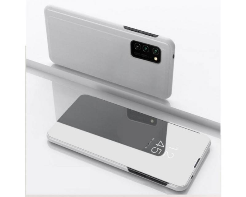 Wigento Handyhülle Clear View Spiegel Mirror Smartcover für Samsung Galaxy S21 Ultra G998B Schutzhülle Cover Etui Tasche Hülle Neu Case von Wigento