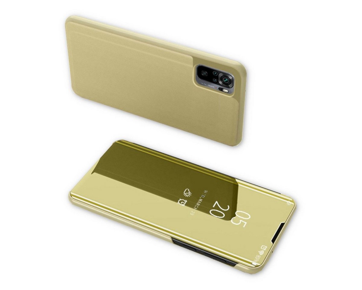 Wigento Handyhülle Clear View Spiegel Mirror Smartcover für Xiaomi Redmi Note 10 Pro Schutzhülle Cover Etui Tasche Hülle Neu Case von Wigento