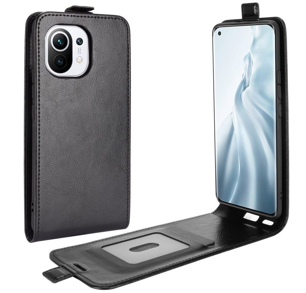Wigento Handyhülle Fliptasche Premium Schwarz für Xiaomi Mi 11 Hülle Case Cover Schutz Zubehör Etui Neu von Wigento