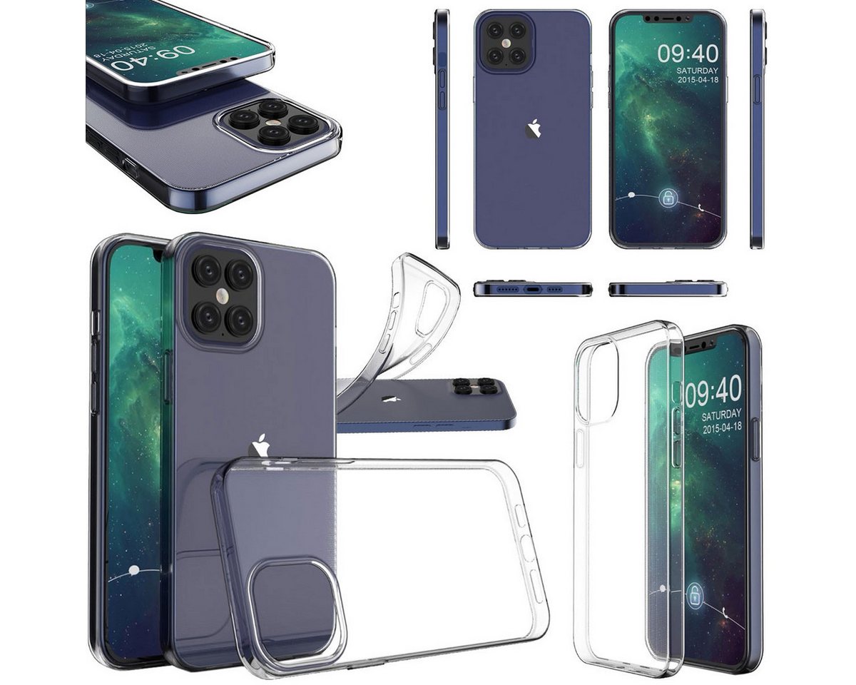 Wigento Handyhülle Für Apple iPhone 12 Pro Max 6.7 Zoll Silikoncase TPU Schutz Transparent Tasche Hülle Cover Etui Zubehör Neu von Wigento