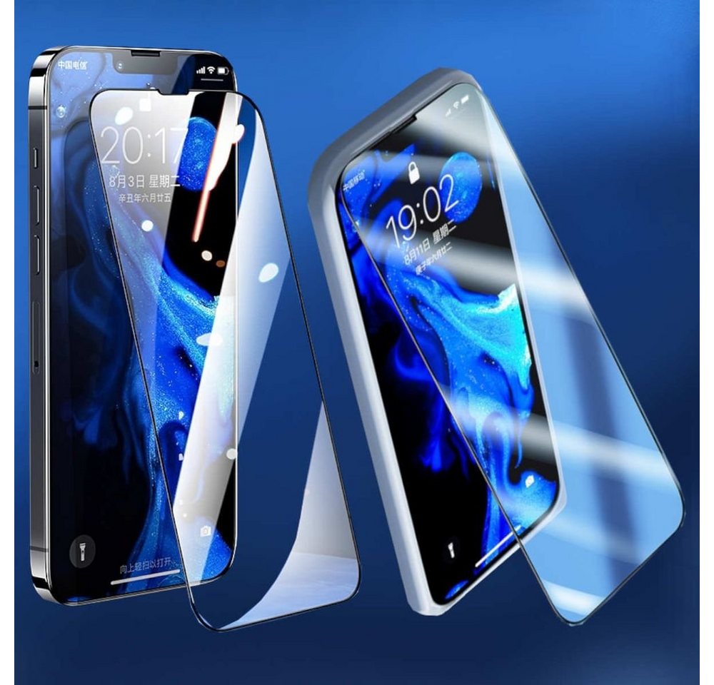 Wigento Handyhülle Für Apple iPhone 14 Plus / 13 Pro Max 2x 4D Premium 0,3 mm H9 Hart Glas Schwarz Folie Schutz Hülle Neu von Wigento