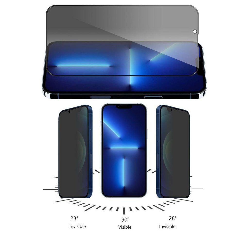Wigento Handyhülle Für Apple iPhone 14 Plus / 13 Pro Max 3D Premium Privacy 0,3 mm H9 Hart Glas Schwarz Folie Panzer Schutz Hülle Neu Wigento Handyhülle Für Apple iPhone 14 Plus / 13 Pro Max 3D Premium Privacy 0,3 mm H9 Hart Glas Schwarz Folie Panzer Schutz Hülle Neu von Wigento