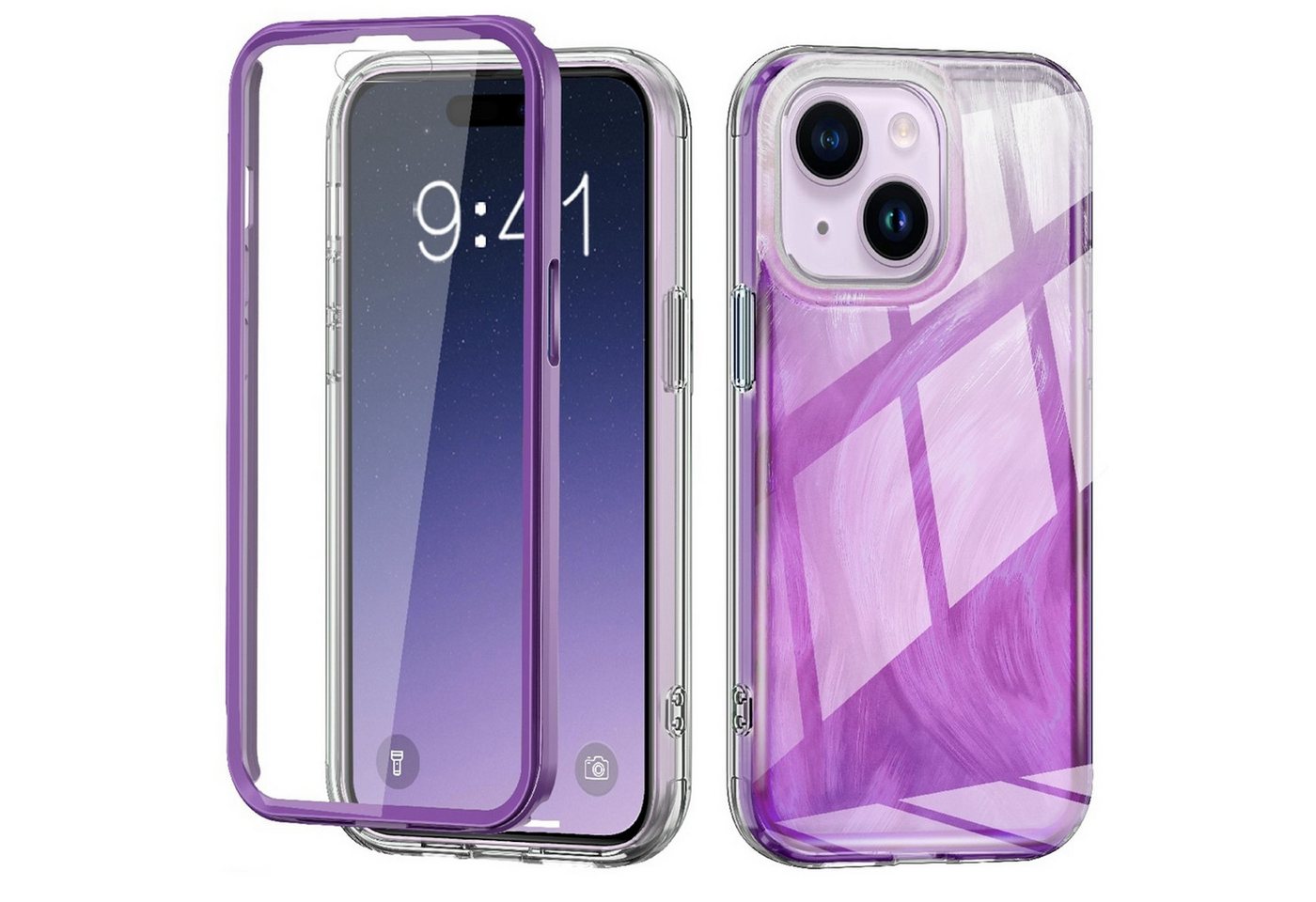 Wigento Handyhülle Für Apple iPhone 15 Plus Feder Design Bumper TPU Schutz Hülle Lila Wigento Handyhülle Für Apple iPhone 15 Plus Feder Design Bumper TPU Schutz Hülle Lila von Wigento