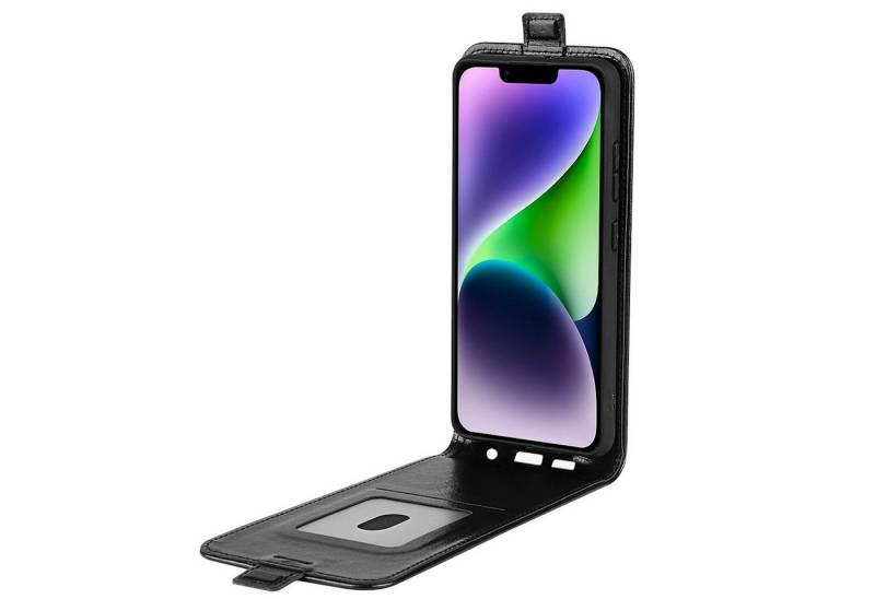 Wigento Handyhülle Für Apple iPhone 15 Plus Fliptasche Schwarz Hülle Cover Tasche Case von Wigento