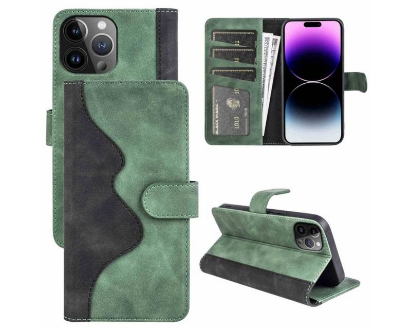 Wigento Handyhülle Für Apple iPhone 15 Pro Design Handy Tasche Wallet Premium Schutzhülle von Wigento