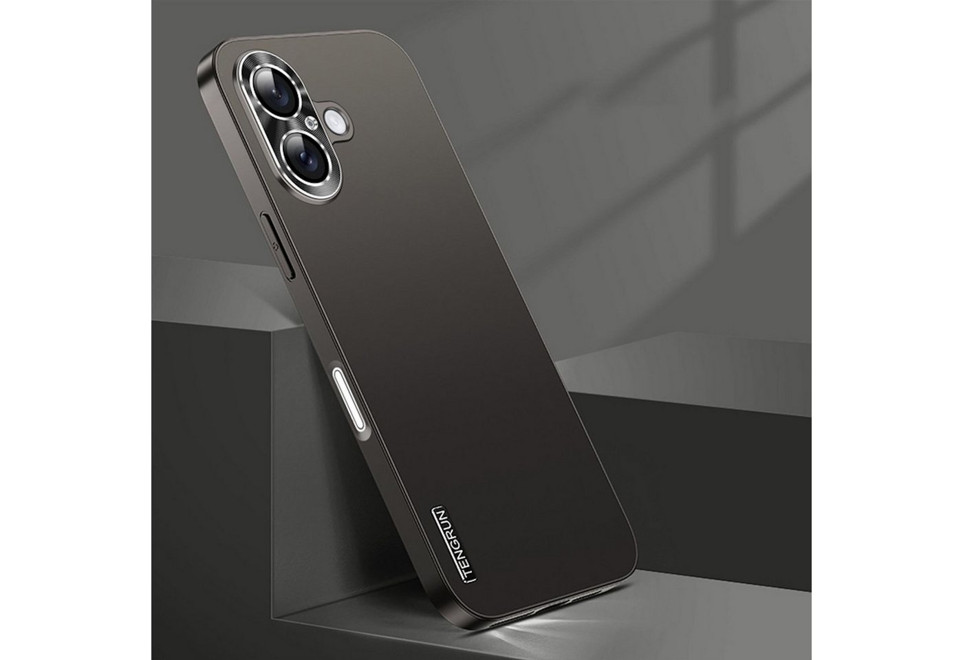 Wigento Handyhülle Für Apple iPhone 16 Feinmattes Metall Optik Design Handy Hülle Schwarz, Mikro-frostige Metallic-Lackierung, stilvolles Design Wigento Handyhülle Für Apple iPhone 16 Feinmattes Metall Optik Design Handy Hülle Schwarz, Mikro-frostige Metallic-Lackierung, stilvolles Design von Wigento