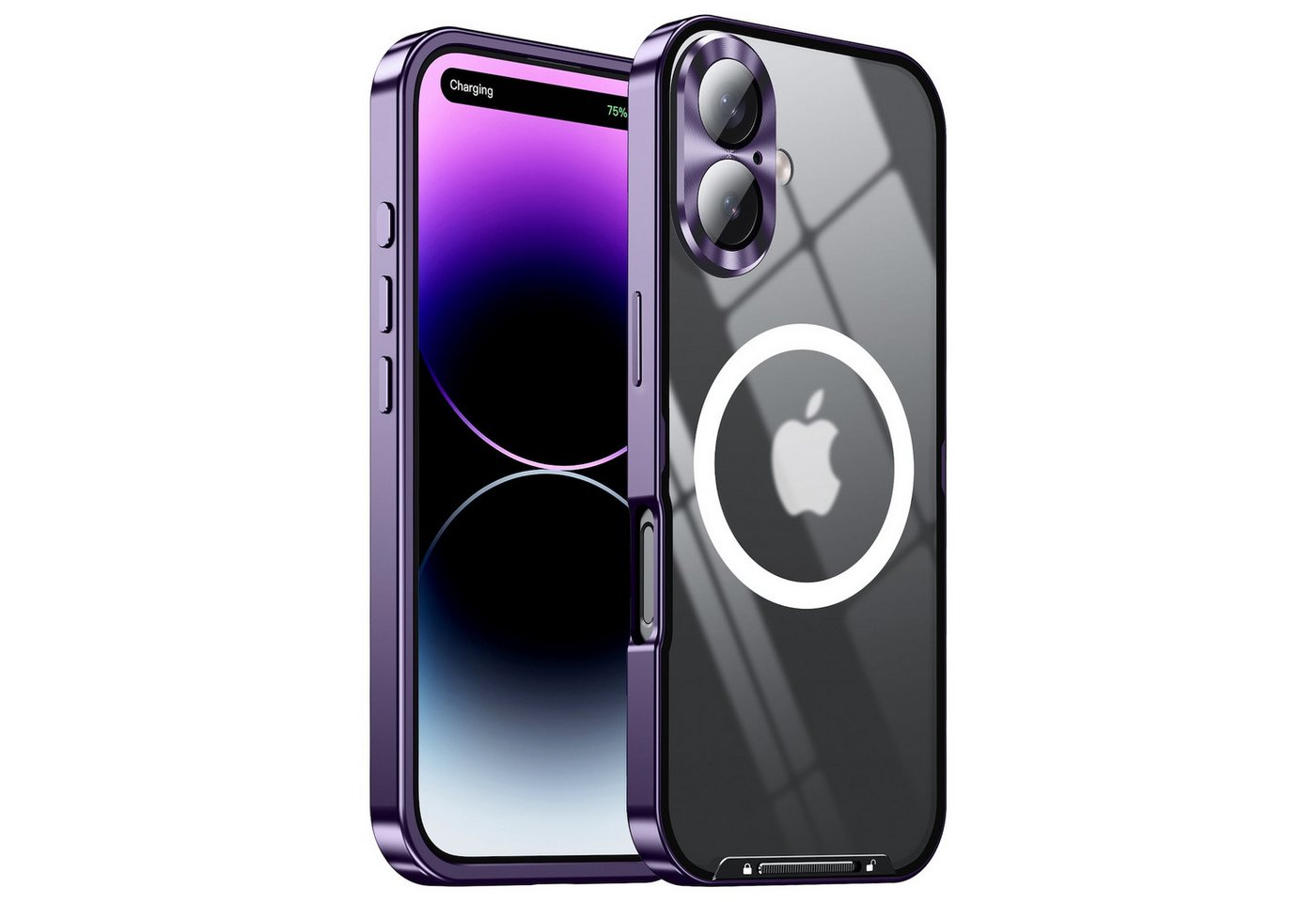 Wigento Handyhülle Für Apple iPhone 16 Magsafe Metall Schutz Tasche Schutz Hülle Lila, MagSafe-kompatibel, elegantes Design, umfassender Schutz Wigento Handyhülle Für Apple iPhone 16 Magsafe Metall Schutz Tasche Schutz Hülle Lila, MagSafe-kompatibel, elegantes Design, umfassender Schutz von Wigento