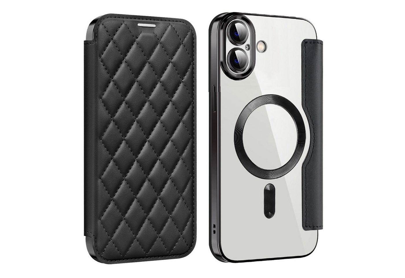 Wigento Handyhülle Für Apple iPhone 16 Plus Full Magsafe Kunstleder Schutz Hülle Schwarz, Magsafe Kunstleder Schutzhülle mit RFID-Schutz und Ständer Wigento Handyhülle Für Apple iPhone 16 Plus Full Magsafe Kunstleder Schutz Hülle Schwarz, Magsafe Kunstleder Schutzhülle mit RFID-Schutz und Ständer von Wigento