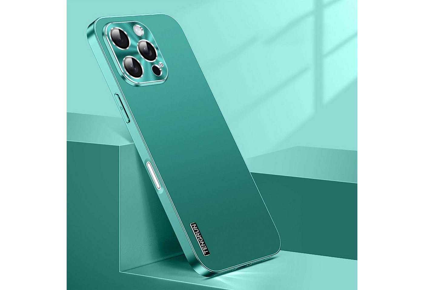 Wigento Handyhülle Für Apple iPhone 16 Pro Feinmattes Metall Optik Design Hülle Case Grün, Mikro-frostige Metallic-Lackierung, stilvolles Design Wigento Handyhülle Für Apple iPhone 16 Pro Feinmattes Metall Optik Design Hülle Case Grün, Mikro-frostige Metallic-Lackierung, stilvolles Design von Wigento