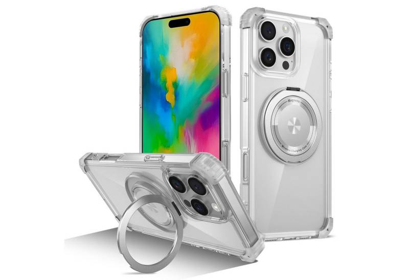 Wigento Handyhülle Für Apple iPhone 16 Pro Max Gold Shield CD MagSafe Hülle Transparent, Gold Shield Hülle mit CD Muster und MagSafe von Wigento