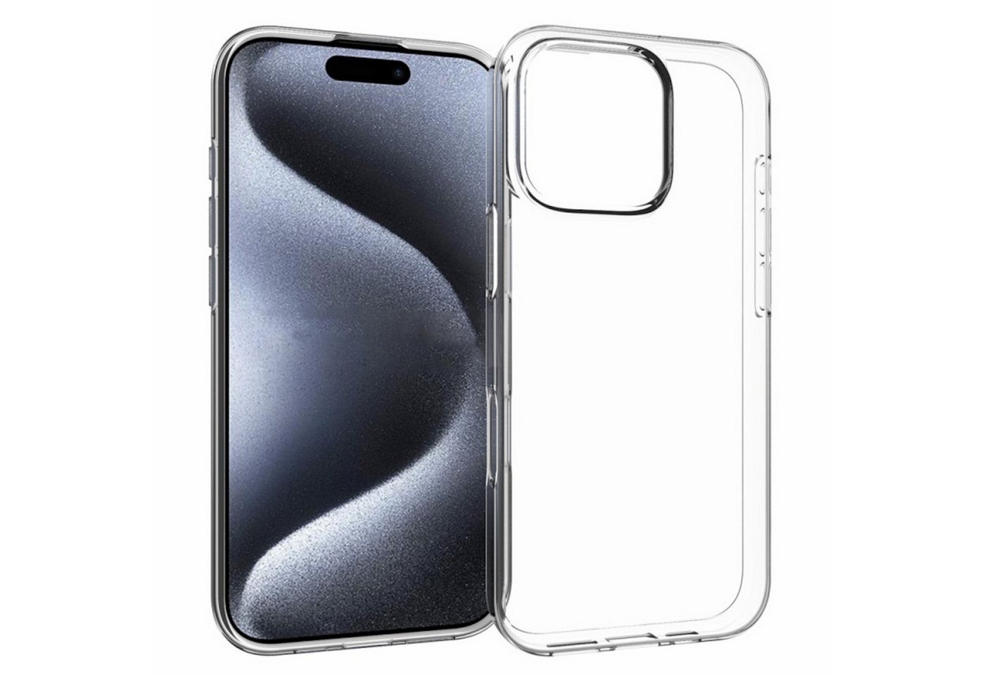 Wigento Handyhülle Für Apple iPhone 16 Pro Max Silikon TPU Schutz Hülle Cover Transparent, Silikon Soft TPU Handy Schutz Hülle von Wigento