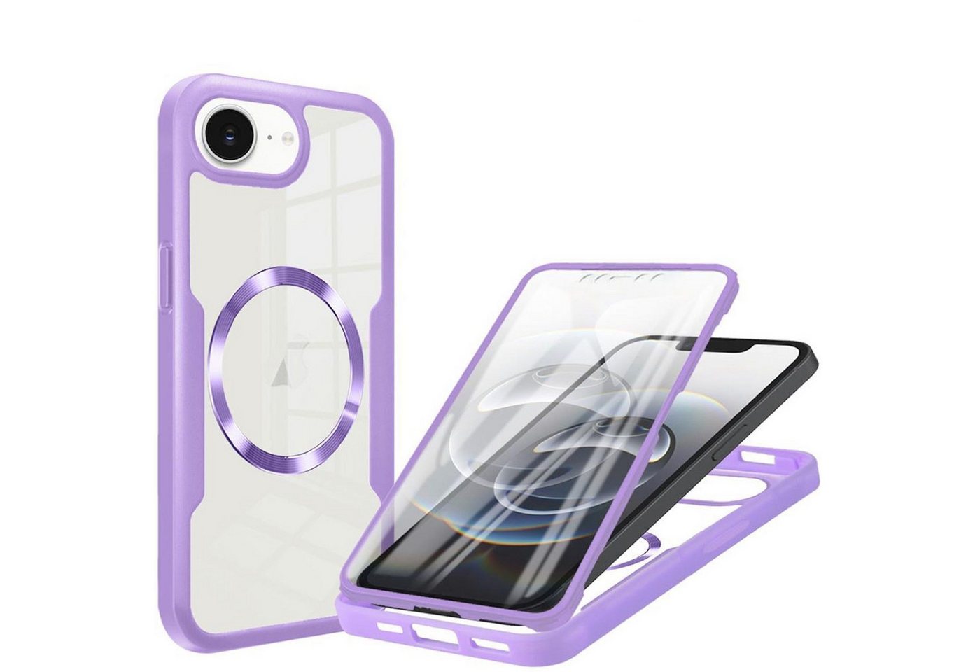 Wigento Handyhülle Für Apple iPhone 16e Full Body 360 Grad Acrylic Hybrid TPU Hülle Lila, 360 Grad Schutz, stoßdämpfend, robust Wigento Handyhülle Für Apple iPhone 16e Full Body 360 Grad Acrylic Hybrid TPU Hülle Lila, 360 Grad Schutz, stoßdämpfend, robust von Wigento