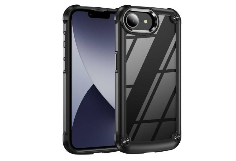 Wigento Handyhülle Für Apple iPhone 16e TPU + PC Hülle mit Linsenschutz Cover Schwarz, TPU + PC Hülle mit Linsenschutz von Wigento
