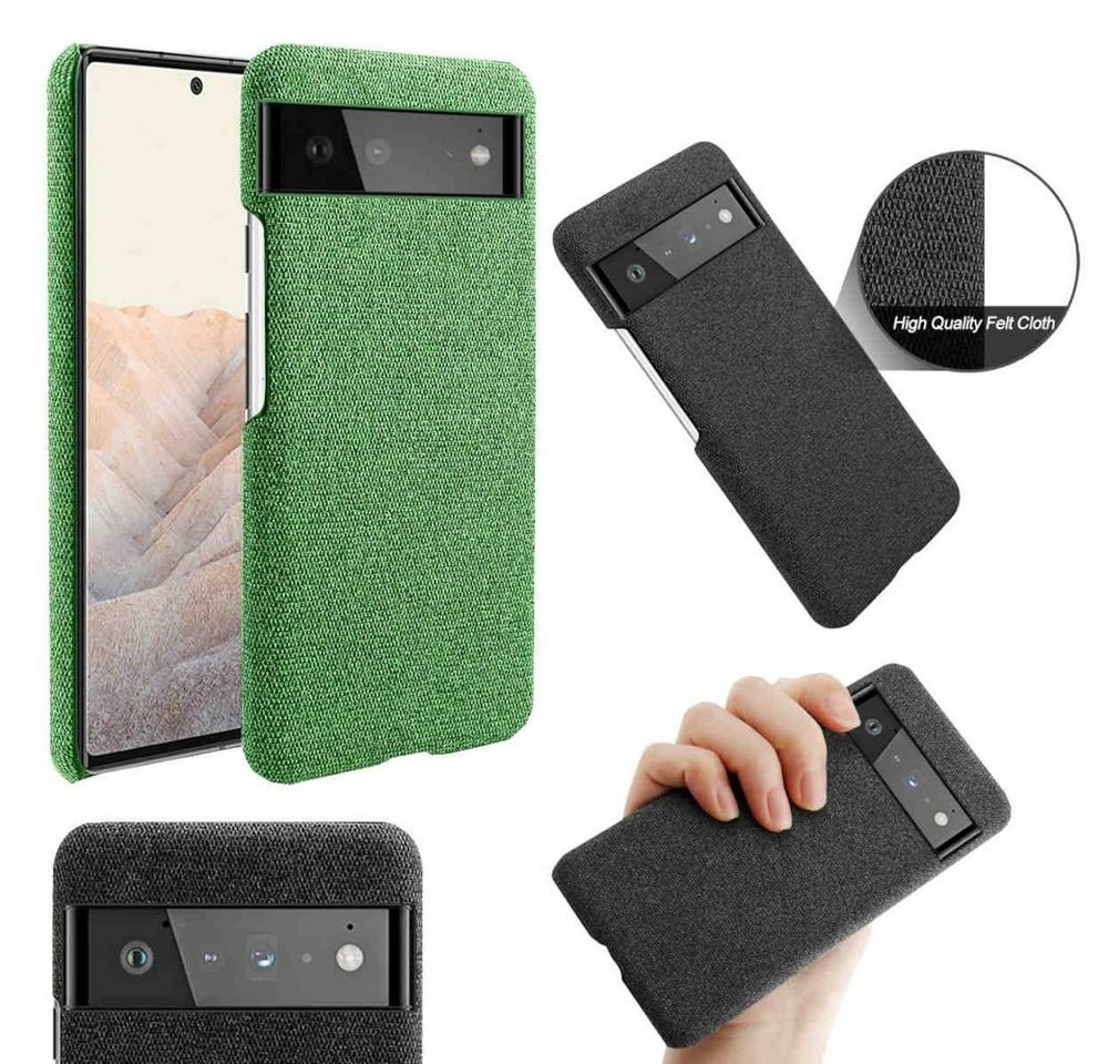 Wigento Handyhülle Für Google Pixel 6 Pro Struktur Design Kunststoff Cover Handy Tasche Hülle Etuis Grün von Wigento
