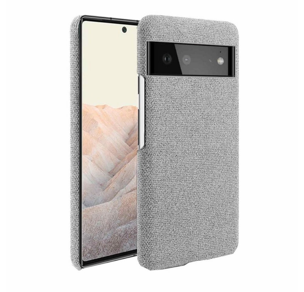 Wigento Handyhülle Für Google Pixel 6 Struktur Design Kunststoff Cover Handy Tasche Hülle Etuis Grau von Wigento