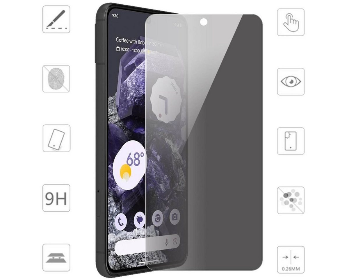 Wigento Handyhülle Für Google Pixel 8 Pro 3D Premium Privacy 0,3mm Hart Glas H9 Schwarz Wigento Handyhülle Für Google Pixel 8 Pro 3D Premium Privacy 0,3mm Hart Glas H9 Schwarz von Wigento