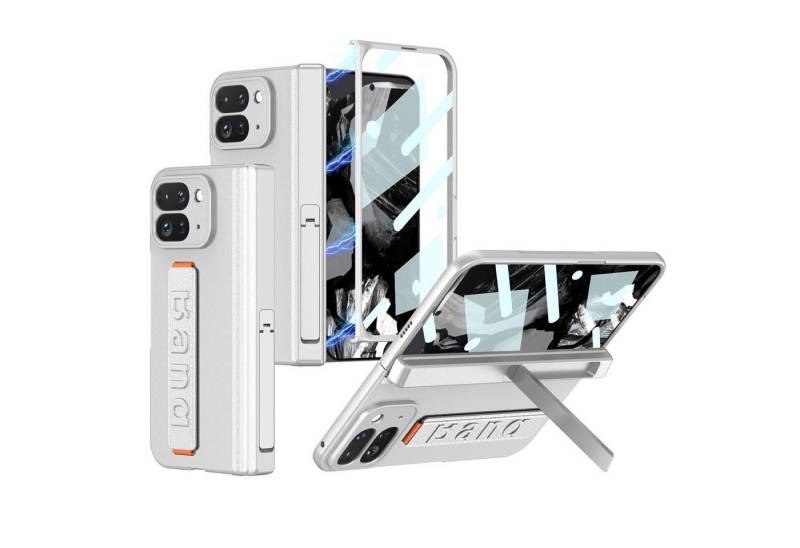 Wigento Handyhülle Für Google Pixel 9 Pro Fold GKK Faltscharnier Schlaufe Halter Hülle, Schutzhülle mit Faltscharnier und Handgelenksschlaufe von Wigento