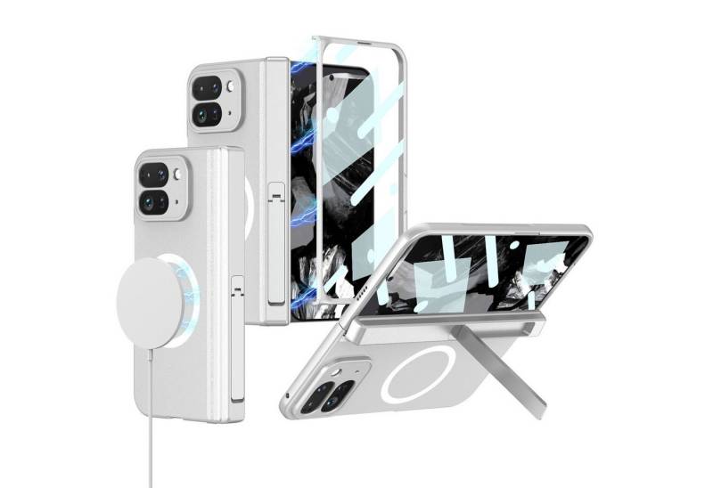 Wigento Handyhülle Für Google Pixel 9 Pro Fold GKK MagSafe Hülle Falt-Scharnier u Ständer, MagSafe Hülle mit integriertem Ständer und Falt-Scharnier von Wigento