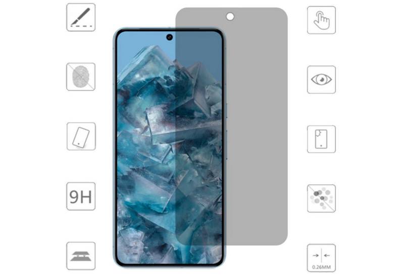 Wigento Handyhülle Für Google Pixel 9 Pro XL 1x 2.5D 0,26mm Privacy Schutz H9 Hart Glas, Privacy Display Panzer Schutz Glas von Wigento