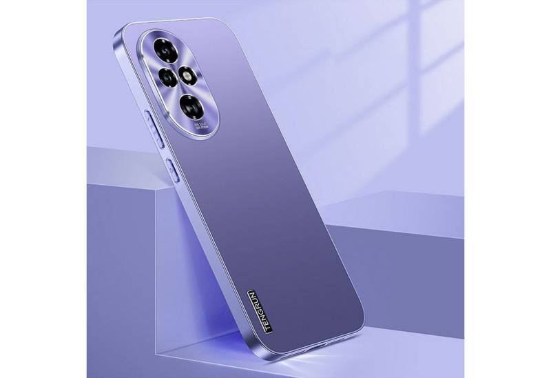 Wigento Handyhülle Für Honor 200 Pro Feinmattes Metall Design Handy Hülle Cover Lila von Wigento